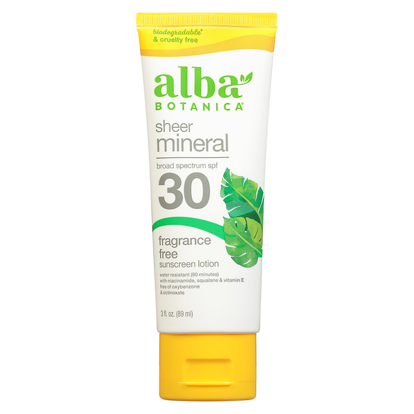 Body Lotions & Soap Alba Botanica Sunscreen Lotion, Sheer Mineral, Fragrance Free, Broad Spectrum SPF 30 hero