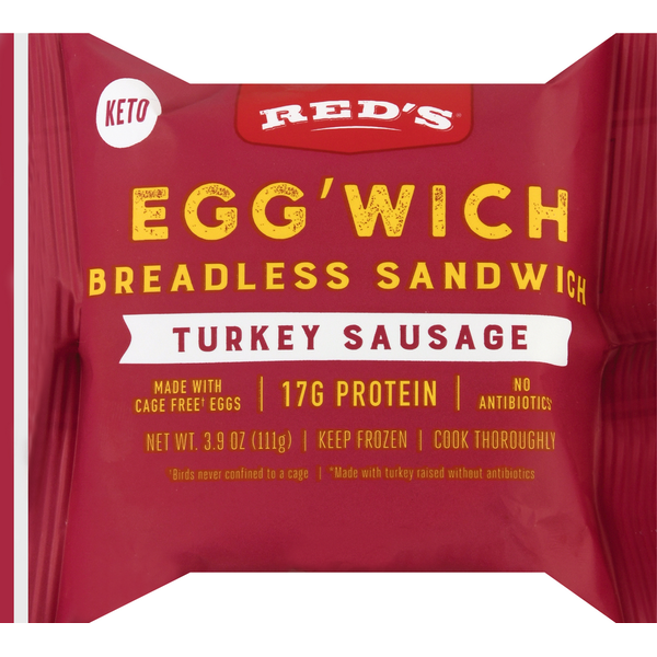 Frozen Breakfast Red's Egg'Wich, Turkey Sausage hero