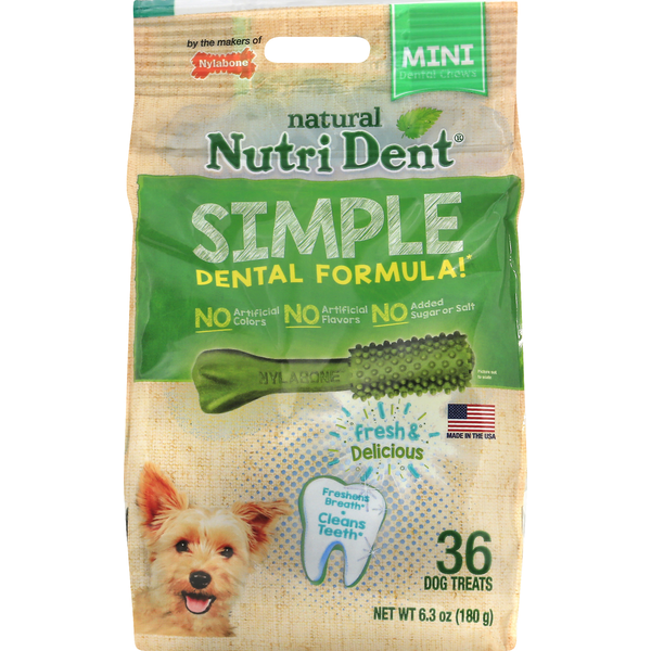 Dog Food & Care Nylabone Dog Treats, Dental Chews, Mini hero