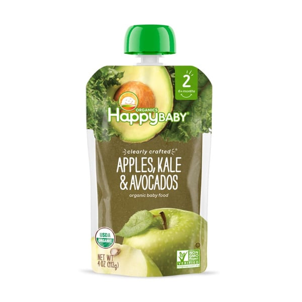 Baby Food & Formula Happy Baby Organics Clearly Crafted Stage 2 Apples, Kale & Avocados Pouch hero