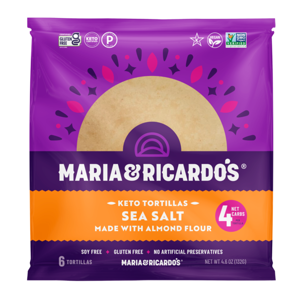 Frozen Breads & Doughs Maria & Ricardo's Sea Salt Almond Keto Tortillas hero