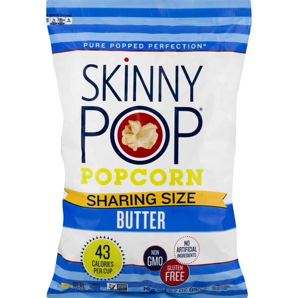 Popcorn & Jerky SkinnyPop Popcorn, Butter, Sharing Size hero