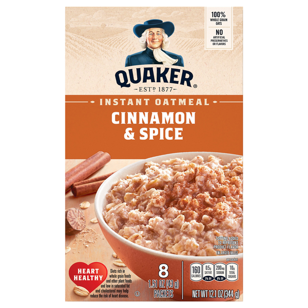 Hot Cereal & Pancake Mixes Quaker Instant Oatmeal, Cinnamon & Spice hero