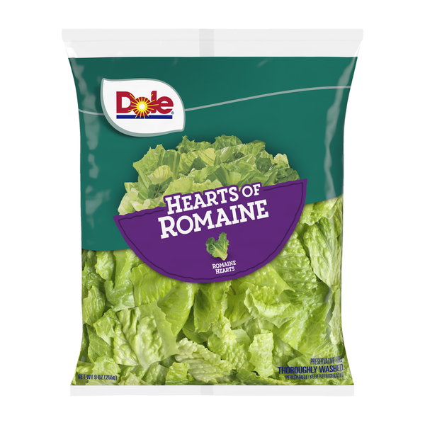 Packaged Vegetables & Fruits Dole Hearts of Romaine hero