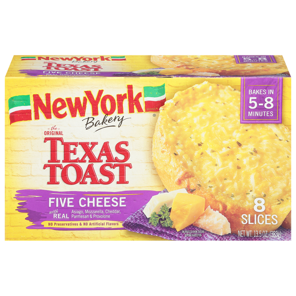 Frozen Breads & Doughs New York Bakery Texas Toast, Five Cheese, Slices hero