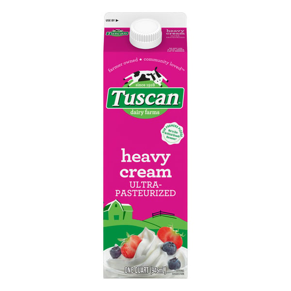 Cream Tuscan Cream Heavy Whipping 36% Ultra-Pasteurized Quart Paper Carton Gable Top hero