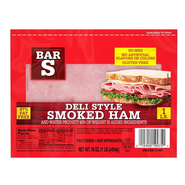 Lunch Meat Bar-S Deli Style Smoked Ham Lunch Meat hero