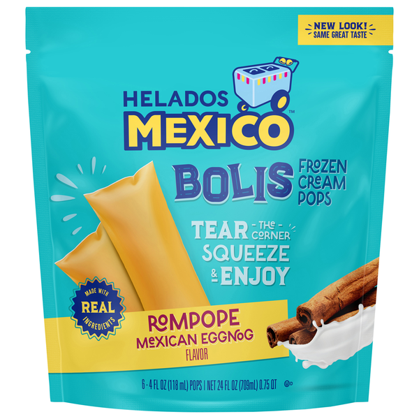 Ice Cream & Ice Helados Mexico Frozen Cream Pops, Rompope Mexican Eggnog Flavor hero