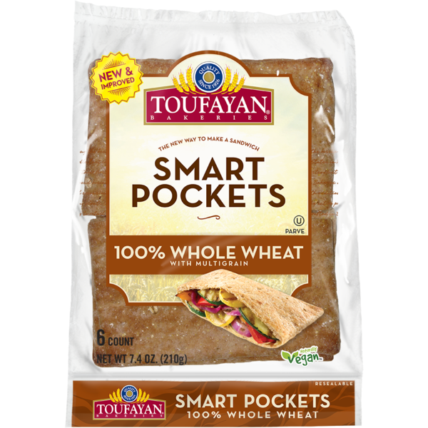 Tortillas/Wraps & Flat Breads Toufayan Bakeries 100% Whole Wheat Smart Pockets hero