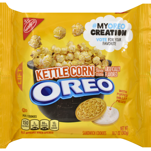 Chips & Pretzels Nabisco Kettle Corn Flavor Creme Sandwich Cookies hero