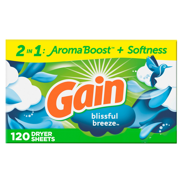 Laundry Gain Fabric Softener Dryer Sheets, Blissful Breeze hero