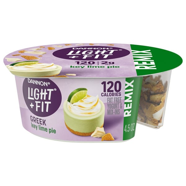 Yogurt Dannon Light + Fit Key Lime Pie Nonfat Greek Yogurt Cups with Mix-Ins hero