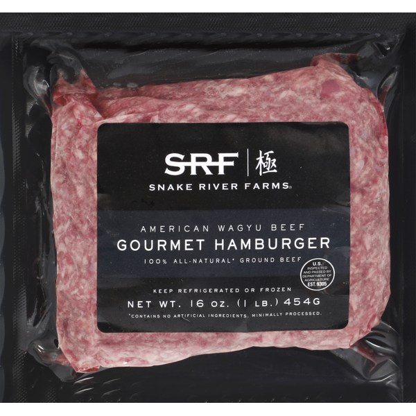 Frozen Meat & Seafood Snake River Farms Hamburger, Gourmet, American Wagyu Beef hero