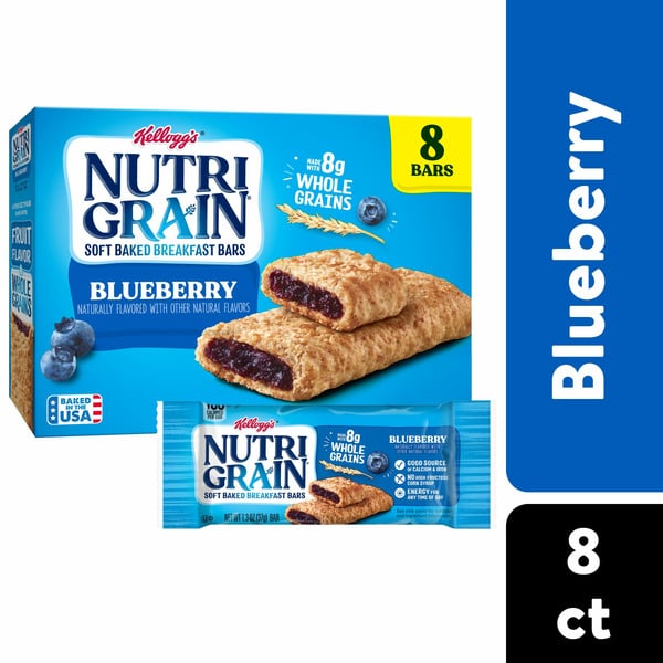 Breakfast & Cereal Kellogg’s Nutri-Grain Soft Baked Breakfast Bars, Kids Snacks, Whole Grain, Blueberry hero