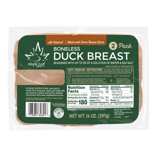 Chicken Maple Leaf Farms All Natural Boneless Duck Breast hero