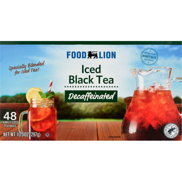 Tea Food Lion Family Sized Decaffeinated Iced Tea Bags 48ct hero