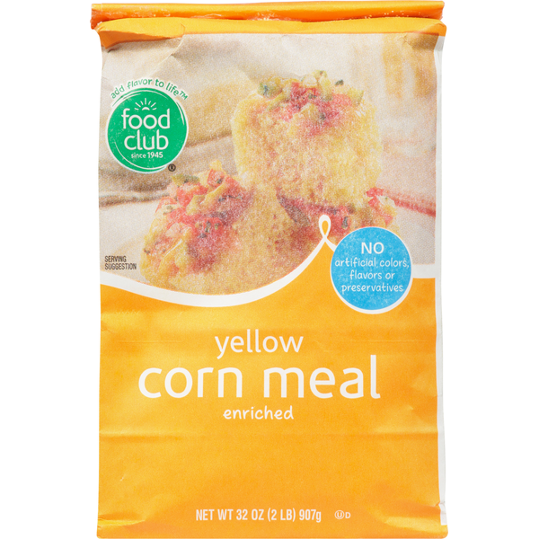 Doughs, Gelatins & Bake Mixes Food Club Corn Meal, Yellow, Enriched hero