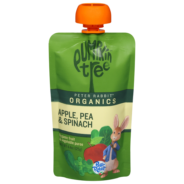 Baby Food & Formula Pumpkin Tree Fruit & Vegetable Puree, Organic, Apple, Pea & Spinach hero