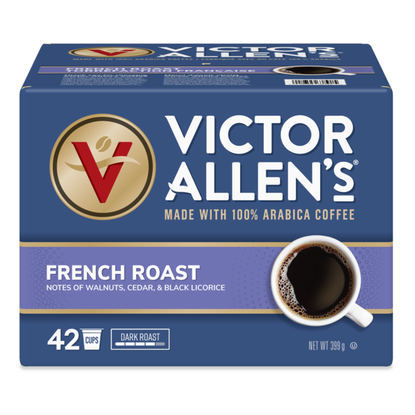 Coffee Victor Allen's Coffee French Roast, Dark Roast, Single Serve Coffee Pods hero