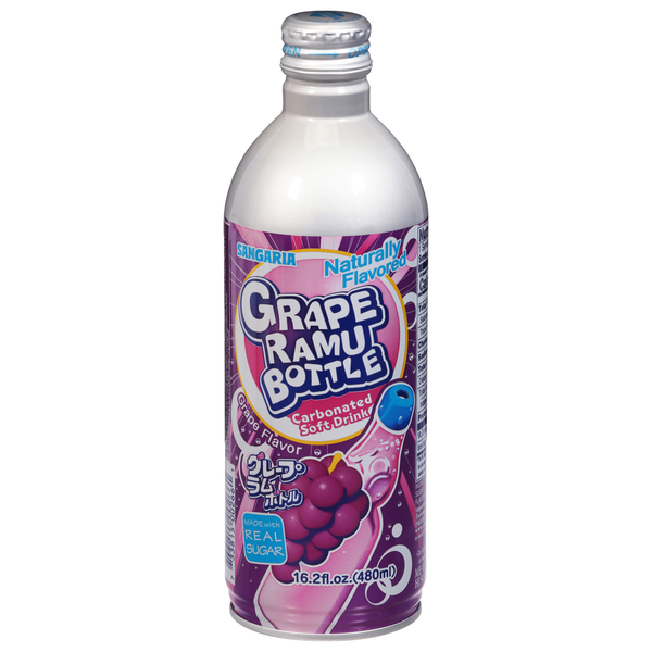 Soft Drinks Sangaria Carbonated Soft Drink, Grape Ramu Bottle, Grape Flavor hero