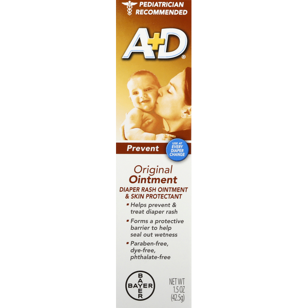 Baby First Aid & Vitamins A+D Diaper Rash Ointment & Skin Protectant, Original Ointment hero