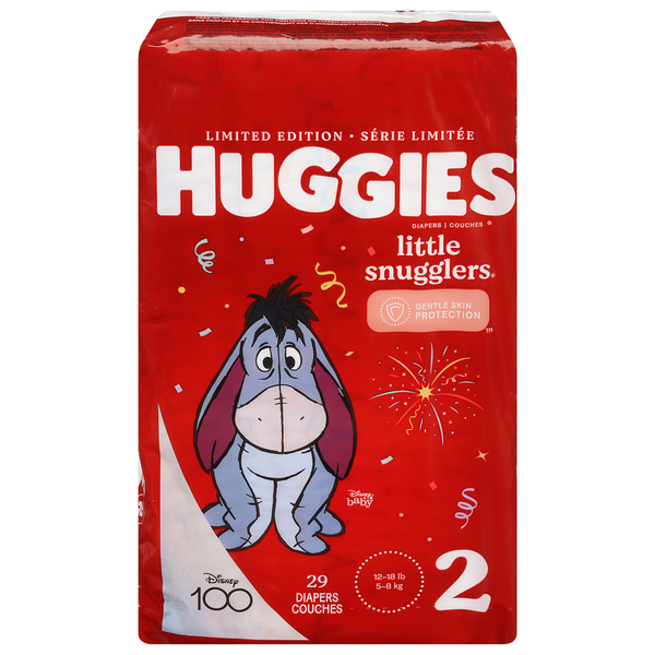 Diapers & Wipes Huggies Little Snugglers Baby Diapers, Size 2 (12-18 lbs) hero