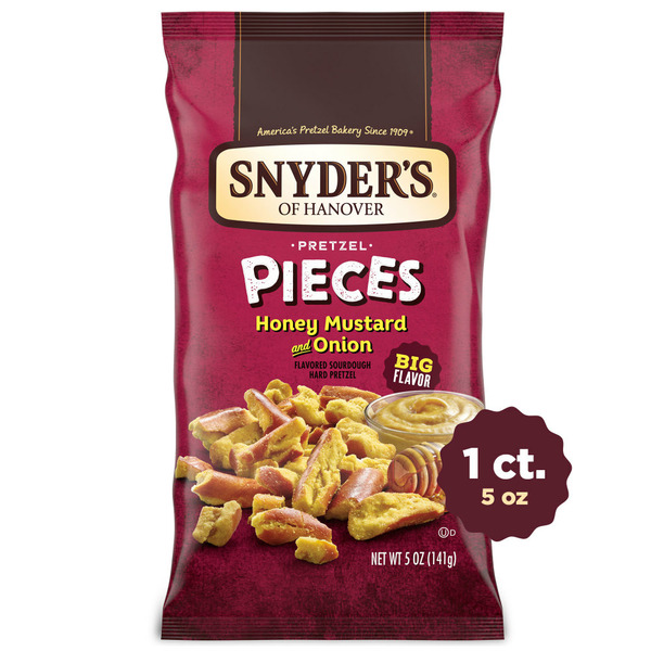 Chips & Pretzels Snyder's of Hanover Honey Mustard & Onion Pretzel Pieces hero