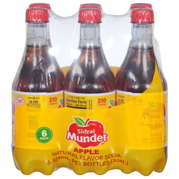 Soft Drinks Sidral Mundet Soda, Apple, 6 Pack hero