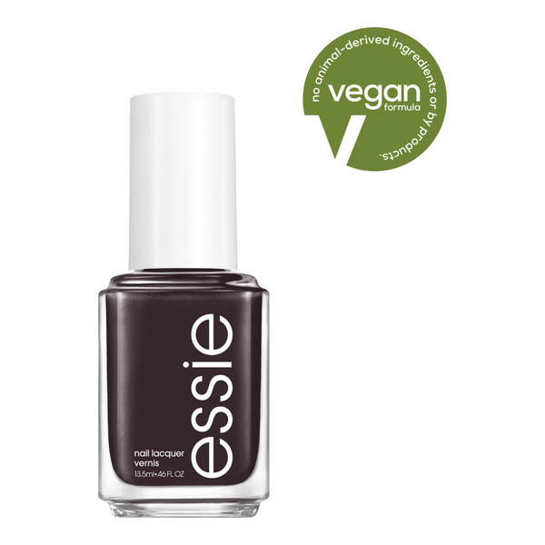 essie salon-quality nail polish, vegan, UnGuilty Pleasures, black, Home By 8 hero