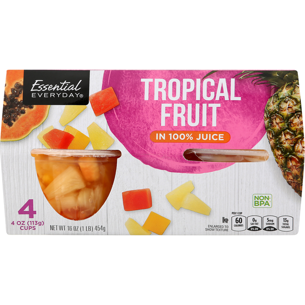 Canned Fruit & Applesauce Essential Everyday Tropical Fruit in 100% Juice hero