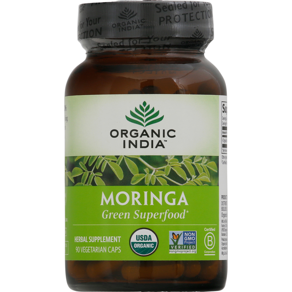 Vitamins & Supplements ORGANIC INDIA Moringa, Vegetarian Caps hero