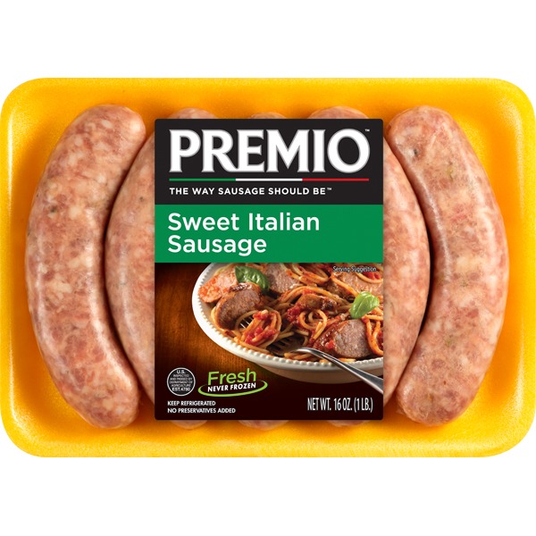 Hot Dogs, Bacon & Sausage Premio Sweet Italian Sausage hero