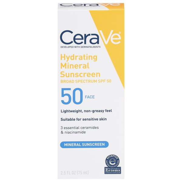 Body Lotions & Soap CeraVe Hydrating Sunscreen, Face, Broad Spectrum SPF 50 hero