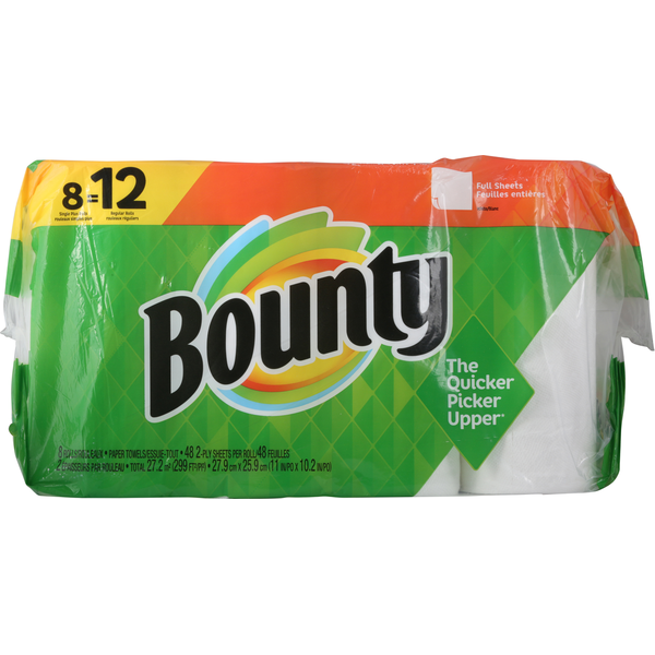 Paper Goods Bounty Paper Towels, Full Sheets, White, 2-Ply hero