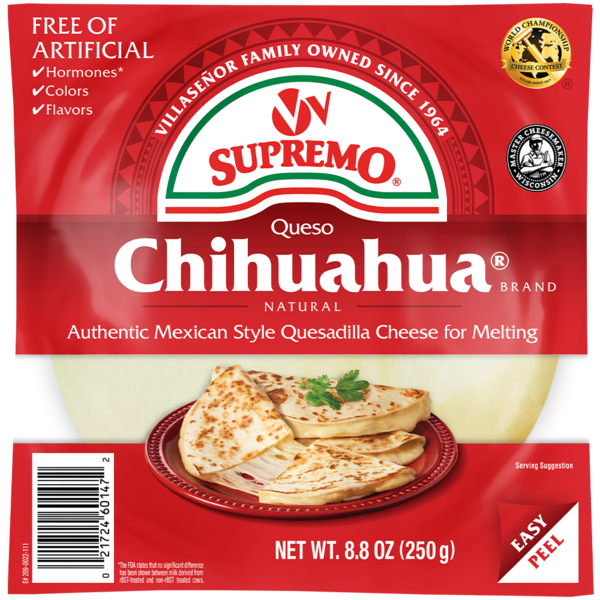 Packaged Cheese V&V Supremo Chihuahua Quesadilla Cheese Chunk, Mexican Style Queso hero