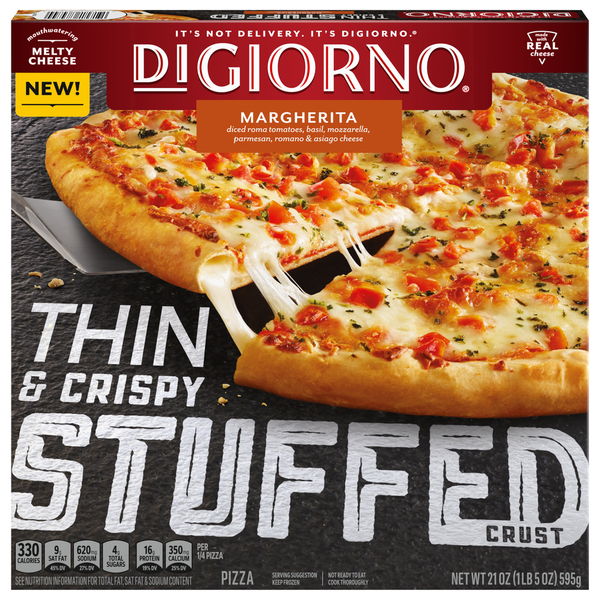 Frozen Pizza DiGiorno Pizza, Thin & Crispy Stuffed Crust, Margherita hero