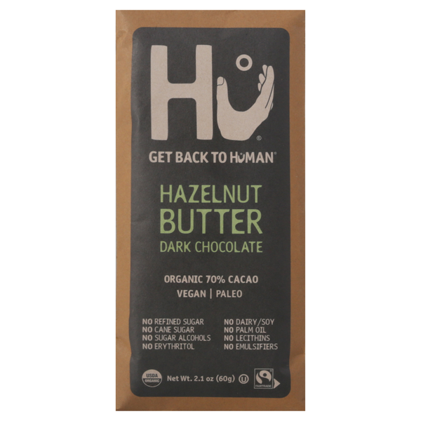 Candy & Chocolate Hu Dark Chocolate, Organic, Hazelnut Butter, 70% Cacao hero