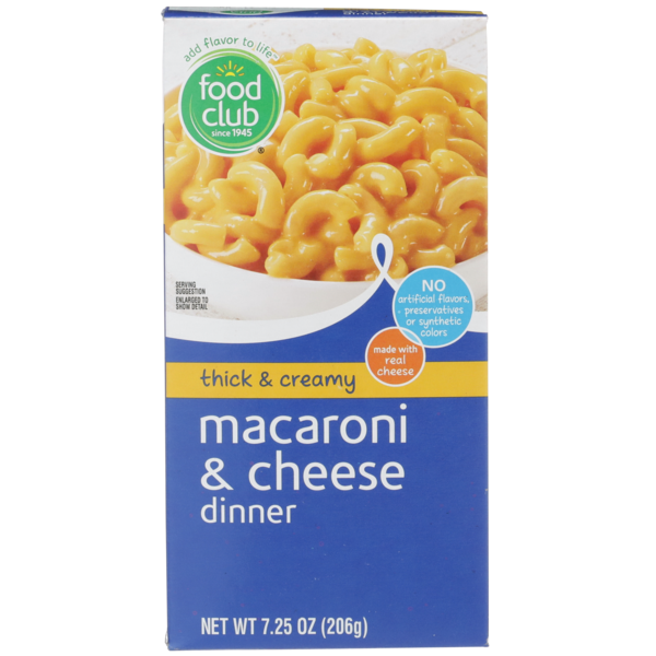 Frozen Meals Food Club Thick & Creamy Macaroni & Cheese Dinner hero