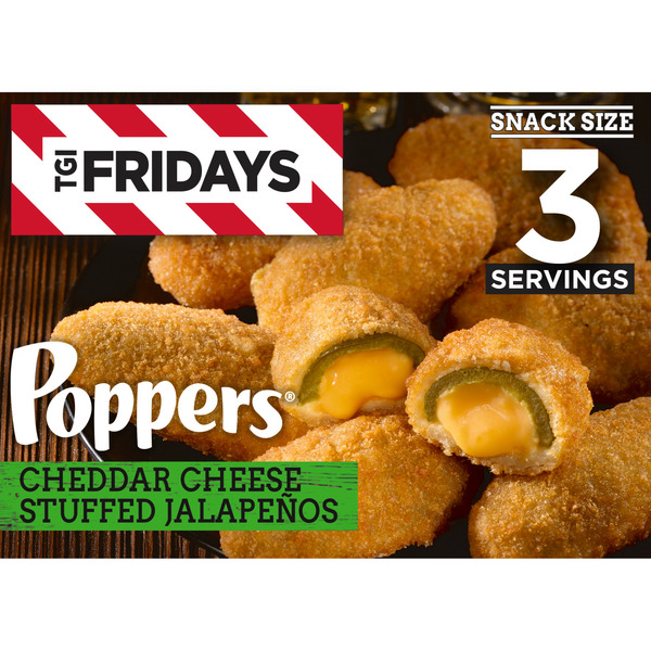 Frozen Appetizers & Sides TGI Fridays Cheddar Cheese Stuffed Jalapeno Poppers Frozen Snacks hero