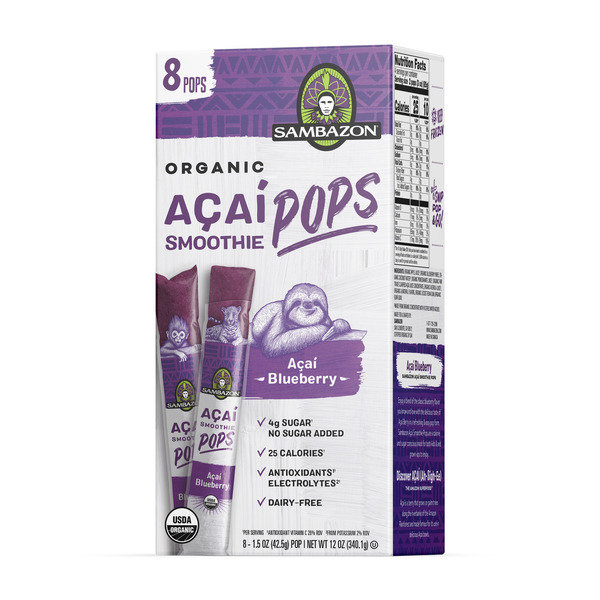 Sambazon Blueberry Açaí Frozen Smoothie Pops hero