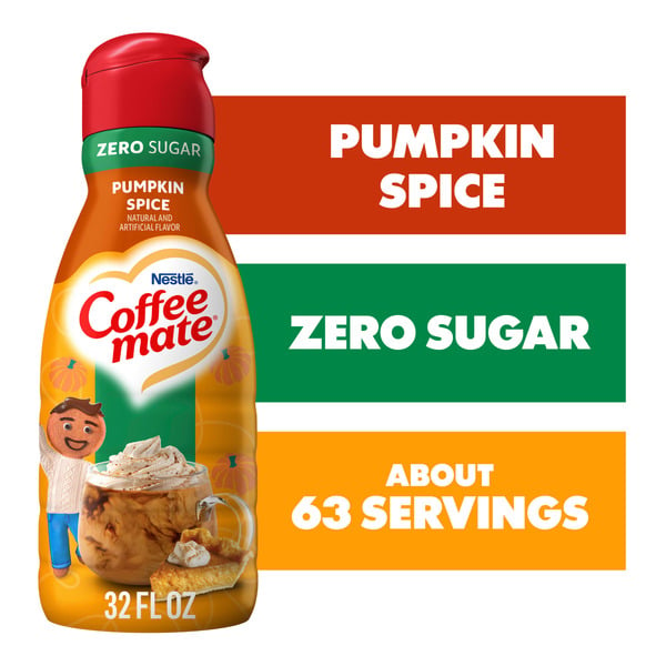 Cream Coffee mate Zero Sugar Pumpkin Spice Non-Dairy Creamer hero