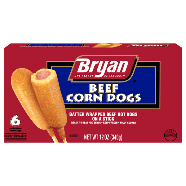 Hot Dogs, Bacon & Sausage Bryan Corn Dogs, Beef hero