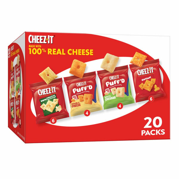 Chips & Pretzels Cheez-It Cheese Crackers, Baked Snack Crackers, Office and Kids Snacks, Variety Pack hero