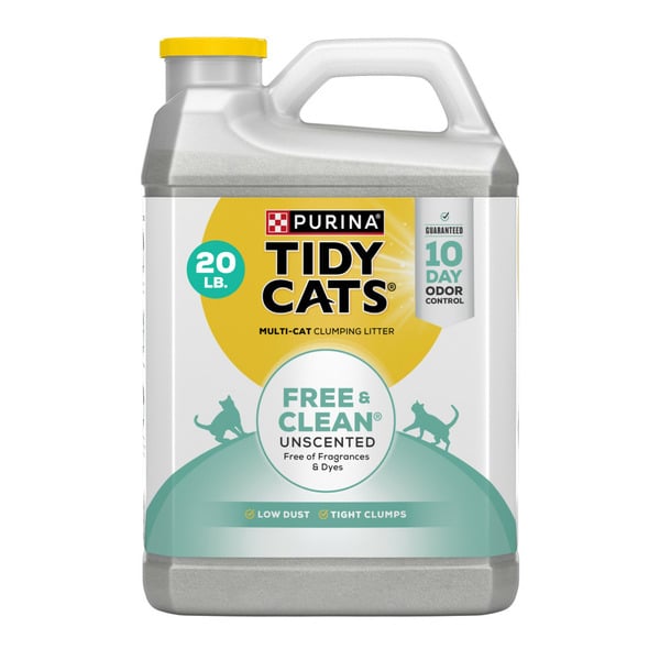 Cat Food & Care Purina Tidy Cats Clumping Cat Litter, Free & Clean Unscented Multi Cat Litter hero