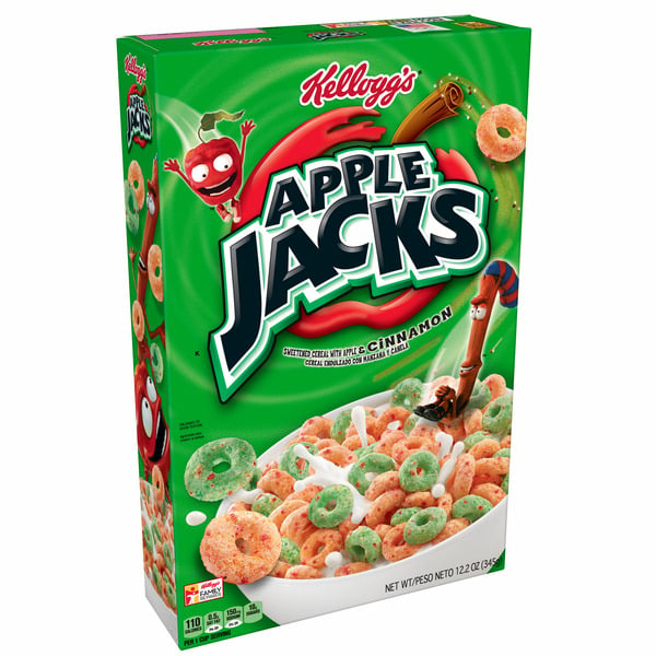 Cereal Kellogg's Apple Jacks Breakfast Cereal, Original, With Apple and Cinnamon, Good Source of Fiber hero