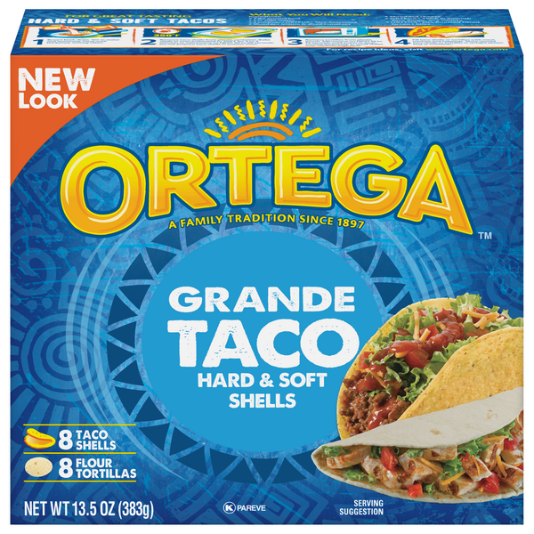 Latino Foods Ortega Grande Hard & Soft Taco Shells hero