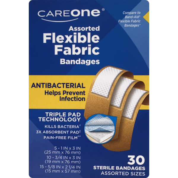 First Aid CareOne Assorted Antibacterial Flexible Bandages hero