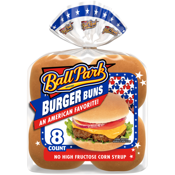 HMart Ball Park 8 count, White Burger Buns Same-Day Delivery | Hmart