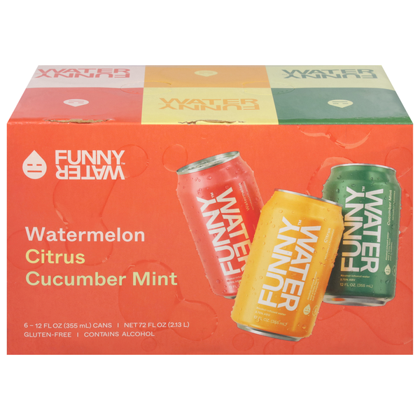 Funny Water Alcohol Infused Water, Watermelon, Citrus, Cucumber Mint hero