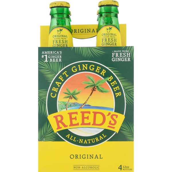 Soft Drinks Reed’s Craft Ginger Beer, All-Natural, Original, 4 Pack hero